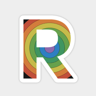 Retro Rainbow 'R' Sticker Sticker